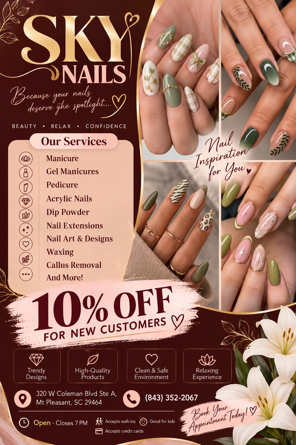 Special Promotion: 10% off all services, September 14 to October 31, 2026, mention code SKYSPECIAL